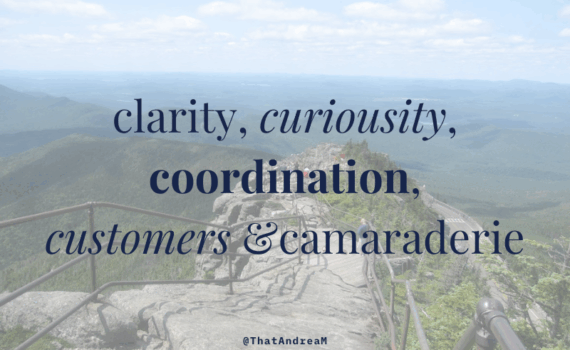 clarity curiosity coordination customers camaraderie