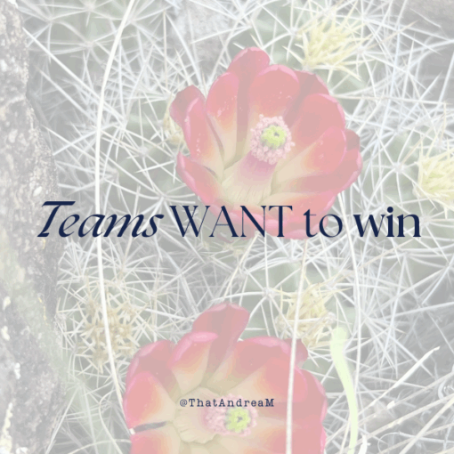 Teams want to win