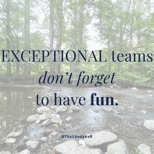Exceptional teams don't forget to have fun